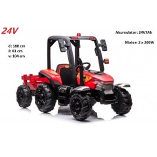 Rdeč otroški traktor na akumulator 24V7Ah - AKCIJA