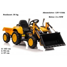 Otroški traktor na akumulator 12V in prikolico (BW-X002A)