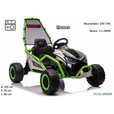 Futuristični otroški Superbolid DM-107 24V – tiha motorja 400W (moder, zelen)