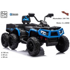 6-kolesni 800W otroški ATV JC606 24V 4x4 s prikolico (zelen, moder, rdeč)
