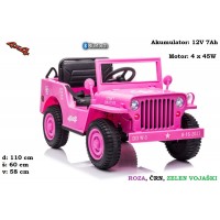 Otroški JEEP JH103 4x4 12V7Ah (roza, bež, zelen ali črn)