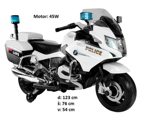 Otroški policijski motor BMW 45W (bel)