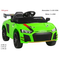Otroški športni avto 915 12V, EVA gume (zelen)