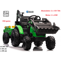 Traktor bager 24V s prikolico SX2068 (FM radio, Bluetooth, EVA gume) Traktor bager 24V s prikolico SX2068 (FM radio, Bluetooth, EVA gume)