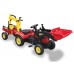 Traktor bager na pedala s prikolico Traktor bager na pedala s prikolico