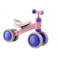 Otroški poganjalec kolo (4 kolesa, roza)