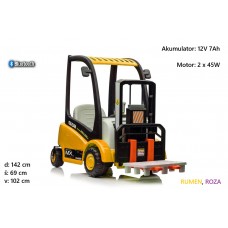 Otroški viličar XMX638 na akumulator 12V; Bluetooth, MP3 (rumen ali roza) Otroški viličar XMX638 na akumulator 12V; Bluetooth, MP3 (rumen ali roza)