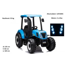 Otroški traktor New Holland na akumulator 2x 12V10Ah; 400W