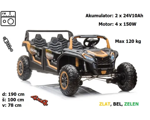 Otroški Buggy na akumulator A033 600W (2 x 24V10Ah)