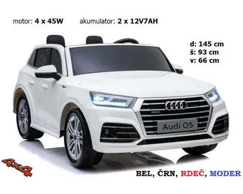 Audi Q5 Quattro (dvosed, bel, moder, rdeč. črn)