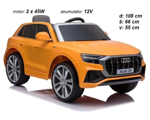 Avto na akumulator Audi Q8 (oranžen ali rdeč)
