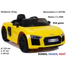Otroški avto Audi R8 XL (rumen, črn, moder)