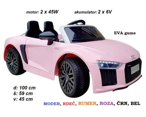 Audi R8 Spyder (rumen, roza, črn, bel)