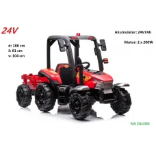 Rdeč otroški traktor na akumulator 24V; 400W; BLT-206