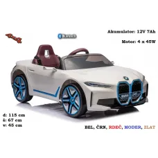 Otroški avto bmw i4; 4x4; 12V (bel, črn, moder, rdeč, zlat)