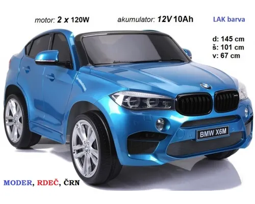 Avto na akumulator BMW X6M (moder, rdeč, bel ali črn)