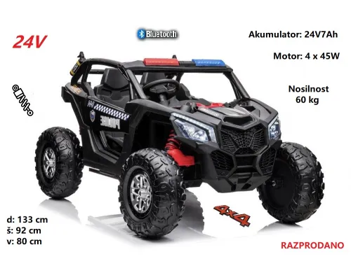 Otroški POLICIJSKI BUGGY 24V Otroški POLICIJSKI BUGGY 24V