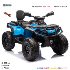Štirikolesnik Can Am Outlander 4x200W DK-CA005 (moder, rdeč, rumen, črn, roza) 800W
