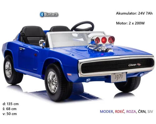 Otroški avto na akumulator Dodge Charger R/T 24V
