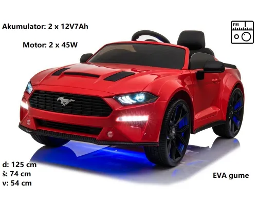 Otroški avto Ford Mustang GT Drift SX2038 (bel, rdeč ali roza)
