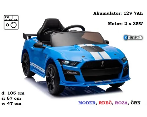 Otroški avto Ford Mustang GT500 Shelby (moder, rdeč, roza ali črn)