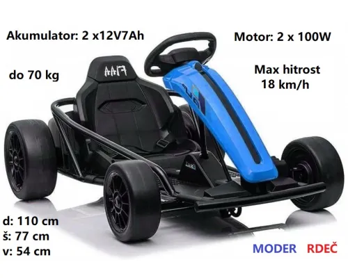 Otroški GOKART na akumulator SX1968 (moder, rdeč, bel)