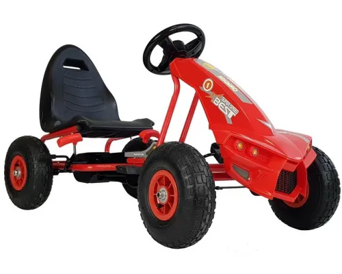 Otroški gokart na pedala A-18; gumijasta kolesa (rdeč) 