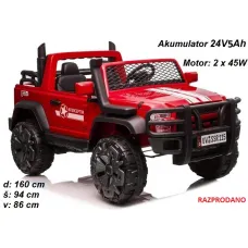 Otroški JEEP na akumulator YSA026 (24V7Ah) rdeč