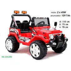 Otroški Jeep Raptor EVA (moder, rdeč ali roza) 12V; AKCIJA