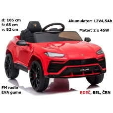 Lamborghini Urus BDM0923 12V, FM radio, EVA gume (rdeč, bel, črn)