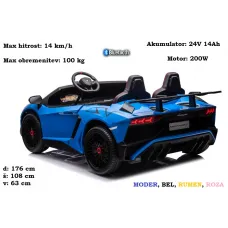 Otroški Lamborghini XXL A8803 24V (bel, moder, rumen, roza)