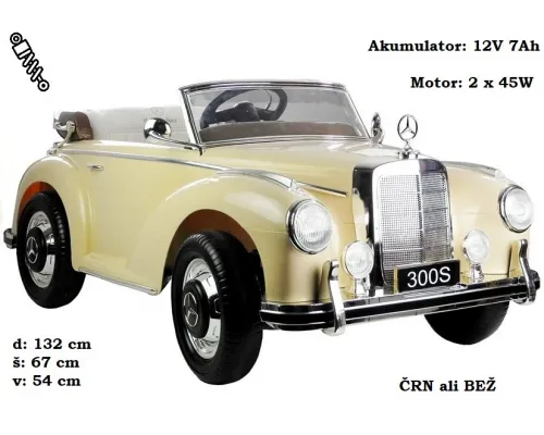 Mercedes 300S (bež ali črn) LS-618 12V EVA Mercedes 300S (bež ali črn) LS-618 12V EVA