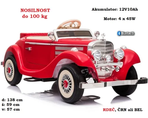 Mercedes 540K (bel, črn, rdeč) Nosilnost: 100 kg!