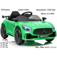 Mercedes AMG GT R na akumulator 12VAh (bel, črn, rdeč, zelen)