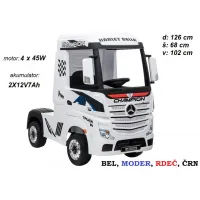 Otroški tovornjak Mercedes Actros (bel, črn, rdeč, moder, roza)