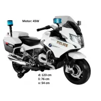 Otroški policijski motor BMW 45W (bel)