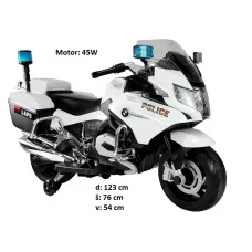 Otroški policijski motor BMW 45W (bel)