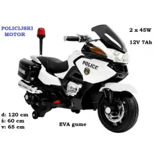 Otroški policijski motor na akumulator 12V 7Ah - YSA021A (črno-bel) Otroški policijski motor na akumulator 12V 7Ah - YSA021A (črno-bel)