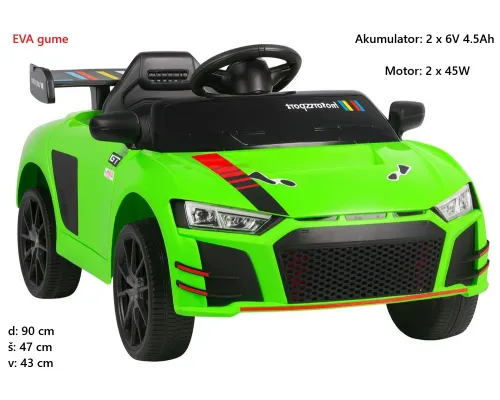 Otroški športni avto 915 12V, EVA gume (zelen)