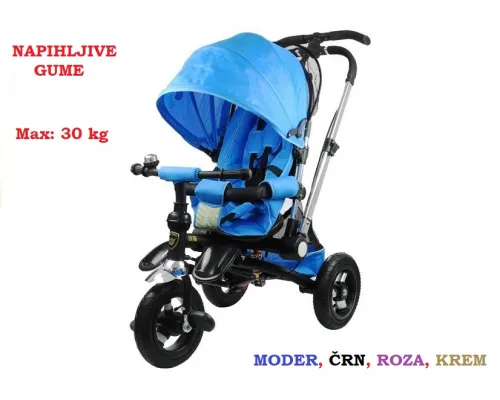 Otroški tricikel PRO700 (moder, roza, črn, krem)