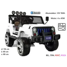 Jeep S2388 4x4, Bluetooth, FM radio (bel, črn, rdeč, roza)