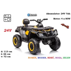 Otroški štirikolesnik S615 24V; 4x4; 320W (moder, rdeč, roza, rumen, zelen)
