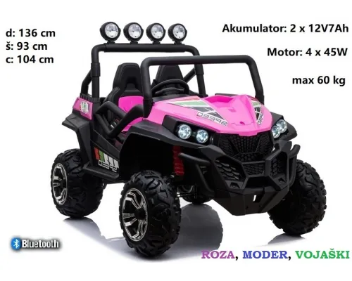 Otroški Buggy Spider 4x4 (moder, roza, vojaški) S2588