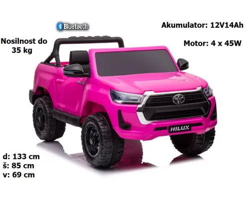 Toyota Hilux 4X4, 12V14Ah (bel, črn ali roza) Toyota Hilux 4X4, 12V14Ah (bel, črn ali roza)