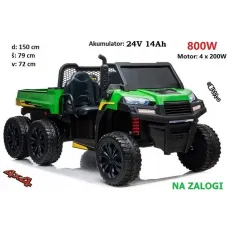 Otroški traktor na akumulator FARMER 24V 800W (zelen, črn) 🚜
