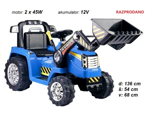 moder otroški traktor na akumulator 12V