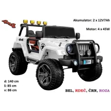 Otroški jeep WXE-1688 4x4 12V10Ah (bel, črn, rdeč ali roza)