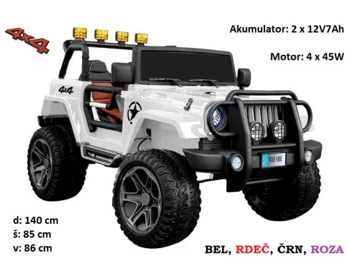 Otroški jeep WXE-1688 4x4 (bel, črn, rdeč ali pink)