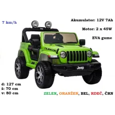 Jeep Wrangler Rubicon 12V10Ah, EVA gume (rdeč, roza, črn, oranžen ali bel) 4x4