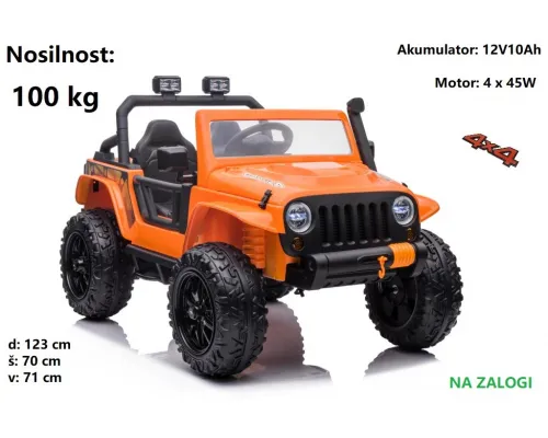Otroški Jeep na akumulator 12V10Ah XB-1118 (moder, rdeč, bel, črn ali oranžen)